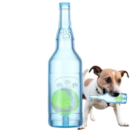 Hundespielzeugflasche, Interaktives Schwimmendes Quietschenspielzeug, Interaktiver Hund Kauen, Zahne Tennisflasche Mit Tennisball Im Inneren, Mentale Stimulation Und Lustige Bewegung, Blau/grün/gelb F von Pokronc