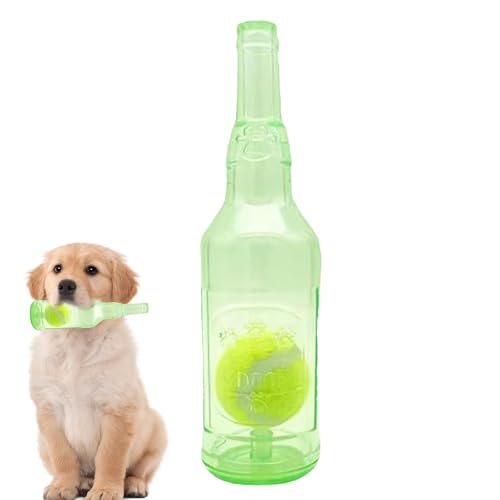 Hundespielzeugflasche, Interaktives Schwimmendes Quietschenspielzeug, Interaktiver Hund Kauen, Zahne Tennisflasche Mit Tennisball Im Inneren, Mentale Stimulation Und Lustige Bewegung, Blau/grün/gelb F von Pokronc