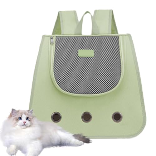 Katzen-Rucksäcke Zum Tragen, Zum Haustierausflug, Zum Voll Belüfteten Haustier-Rucksack, Einstellbarer Passform, Leicht Zu Karres Design, Blau, Rosa, Grün Für Das Wanderweg Mit Dem Wanderfahrradfahren von Pokronc