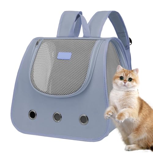 Katzen-Rucksäcke Zum Tragen, Zum Haustierausflug, Zum Voll Belüfteten Haustier-Rucksack, Einstellbarer Passform, Leicht Zu Karres Design, Blau, Rosa, Grün Für Das Wanderweg Mit Dem Wanderfahrradfahren von Pokronc