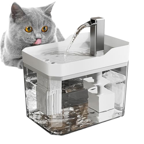 Katzen Wasserbrunnen | Katze Wasserbrunnen zum Trinken | Katze Wassernapf | Hund Wasserbrunnen | Katze Wasserspender | Katzenbrunnen Filter | Aufladbarer & Rutschfester Automatischer Trinkbrunnen für von Pokronc