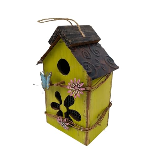 Pokronc Bird Houses for Outside - Cute Hangable Wood Outside Bird House - Bird Cage, Multifunctional Garden Decor, Protective Decorative Shelter for Birds von Pokronc