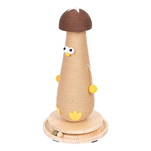 Pokronc Mushroom Cat Tree Scratching Post - Interactive Kitten Scratch Pole | Cat Interactive Toys Natural Sisal Cat Scratchers Pole for Small Pets von Pokronc