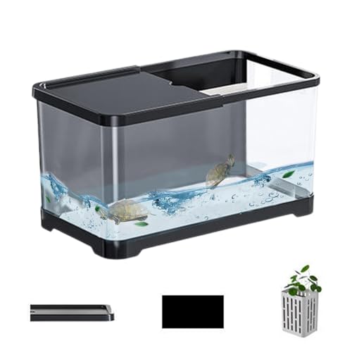 Pokronc Tank - Small Aquarium Decorative Saltwater Aquarium Kit,Creative Fish Tank with Basket for, Guppy, Shrimp, Home Decor von Pokronc