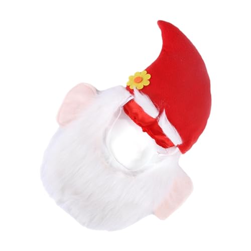 Pokronc Weihnachtsmütze für Hunde, Weihnachtsmützen für Hunde,Niedliche Blumen-Weihnachtsmann-Hundemütze, realistischer Plüschbart | Verstellbares Welpen-Weihnachtskostüm, bequeme Hundemützen für von Pokronc