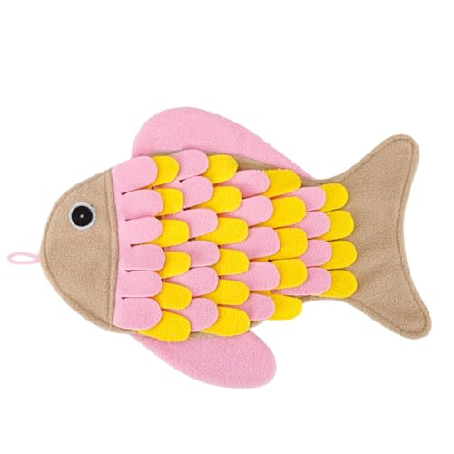 Schnüffelmatte Für Hunde, Futtermatte In Fischform, Robust Und Sicher, Training des Geruchssinns, Rosa, 36 cm, Für Kätzchen, Drinnen, Katzen, Haustiere von Pokronc