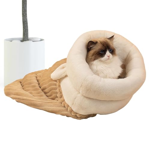 Winter-Katzenschlafsack, selbstheizendes Katzenbett, Katzenheizbett, Winter-Katzenbett, Plüsch-Katzenbett, halbgeschlossenes Haustierbett, gemütlicher Haustierschlafsack, weich und bequem für kaltes von Pokronc