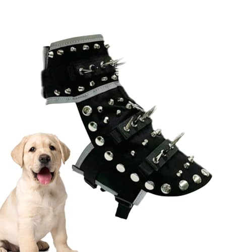 Poludatly Hunde-Spike-Weste, Hundegeschirr mit Spikes, reflektierend, verstellbar, tragbare Spikes-Weste, wasserdichte Spikes, Anti-Kojoten-Mantel für Haustiere von Poludatly