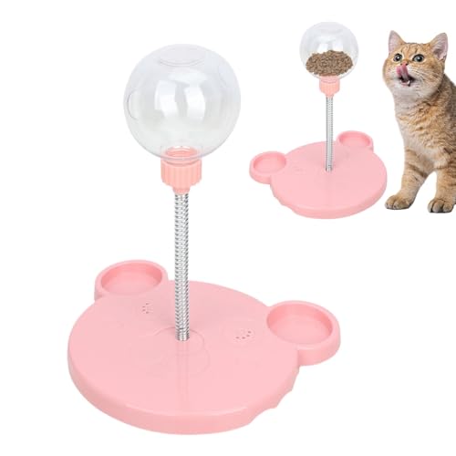 Poludatly Leckerli-Dosierung Katzenspielzeug, Pet Treat Dispenser Ball, Wackeliges Hundeleckerli-Spielzeug mit Feder, Interaktives Katzen-Futterspender Spielzeug, Leckerlis Ball Pet Feeder für Katzen von Poludatly