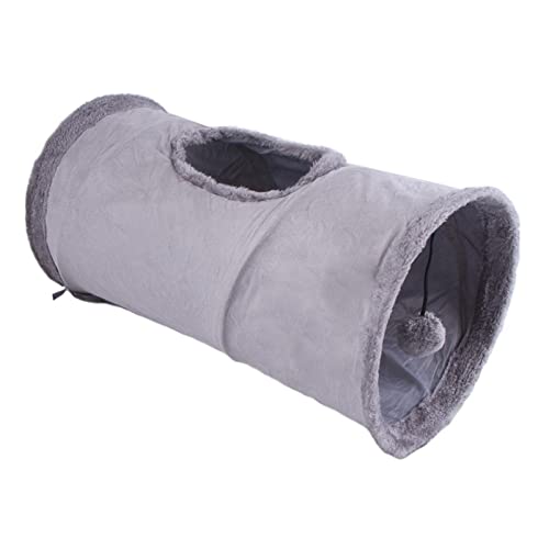 Katzentunnel Katzenspielzeug Haustier Zusammenklappbarer Winter Katzenloch Spielzeug Spieltunnel Crinkle Tunnel Mit Ball Kitty Spieltunnel Für Fette Katze Kaninchen Welpen von Pomrone