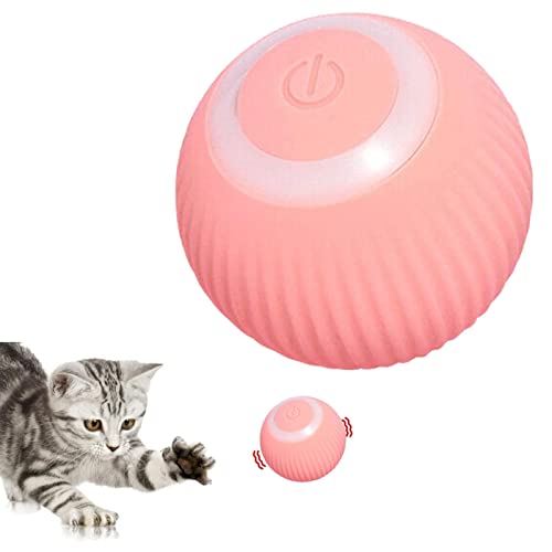 Interaktives Katzenspielzeug Ball, Automatischer rollender Katzenball, 360° Selbstdrehender Elektrisch Ballspielzeug für Katzen, übungsspielzeug für Katzen Kätzchen, wiederaufladbares Katzenball von Pomurom