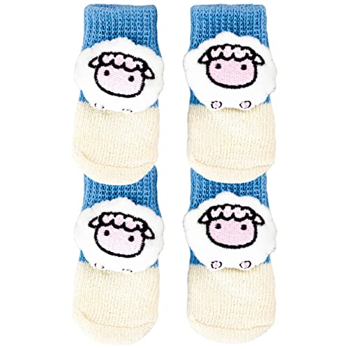 Pomurom Hundepfotenschutz,Anti-Rutsch-Socken mit Cartoon-Hundepfoten - Elastisches Polyester-Hundezubehör für den täglichen Gebrauch, Bequeme, Nicht brechende Socken für drinnen, spazieren, Winter von Pomurom