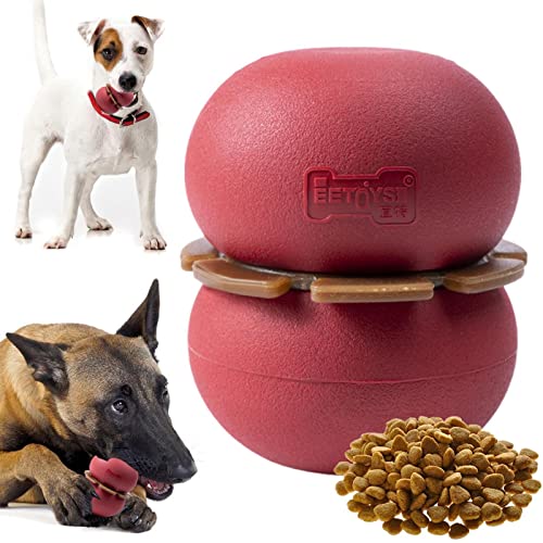 Pomurom Hundepuzzle Kauspielzeug - Hundeballspielzeug zum Zähneputzen, Kauen und Spielen von Hunden,Treat Ball Food Dispensing Toys aus weichem Ball, Hundespielzeug zum Kauen von Pomurom