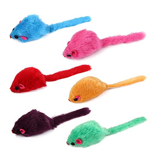 Pomurom Maus Spielzeug - Kätzchenspielzeug mit Rasselgeräuschen - Moving Cat Kicker Mouse für kleine Katzen, Motion Kitten Toy Interactive Cat Bite Supplies für Katzenkätzchen von Pomurom