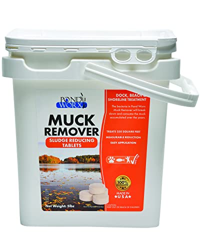 Pondworx Muck Remover Tabletten,5 Pfund,Verbraucht und leitet Muck & Schlamm ab,sicher für alle Wasser- und Freizeitaktivitäten,Hergestellt in den USA von Pond Worx