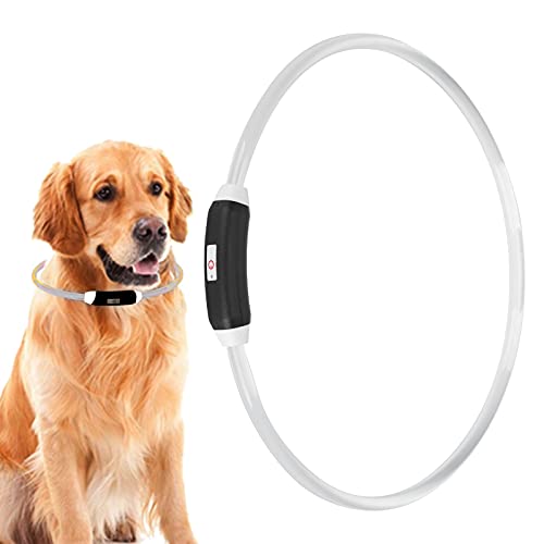 Leuchtendes Hundehalsband, Leuchtendes Haustierhalsband für Mittelgroße und Kleine Hunde, Leuchtet Im Dunkeln, Hundehalsband, LED-Hundehalsband, Wiederaufladbar über USB, von Pongnas