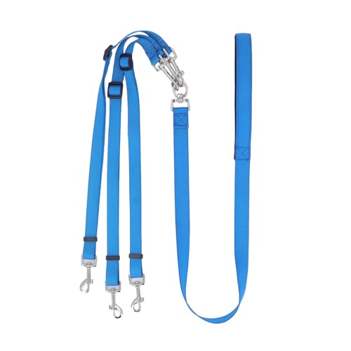 Pongnas Nylon-Hundeleine, Abnehmbare 3-Wege-Sicherheitshundeleine mit Gepolstertem Griff für das Training (Blue) von Pongnas