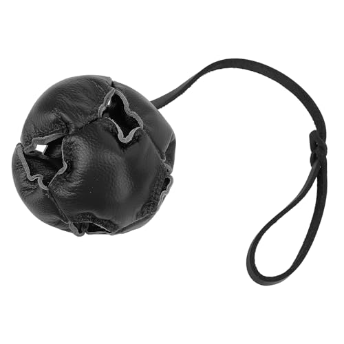 Pongnas Energiefreisetzender Hundeball, Interaktives Spielzeug Zur Angstreduzierung, aus Leder für Kleine Mittelgroße Hunde, Geeignet für Training und Unterhaltung (Black) von Pongnas