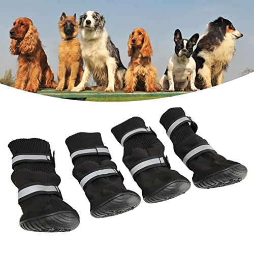 Pongnas Hundestiefel, Atmungsaktive Hundeschuhe, Hundeschuhe für Heißes Pflaster, Hundeschuhe, Warme Welpenschuhe mit Reflektierenden Riemen, Hundeschuhe für Kleine, Mittelgroße und (L) von Pongnas