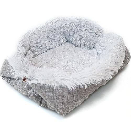 Pongnas Katzenbett, Waschbares Haustierbett für den Innenbereich, Bequemes Wärmendes Haustierbett für Hunde und Katzen, 61 X 51 cm (Grey) von Pongnas