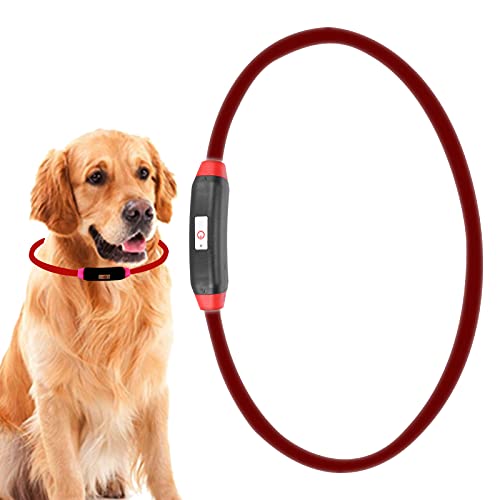 Leuchtendes Hundehalsband, Leuchtendes Haustierhalsband für Mittelgroße und Kleine Hunde, Leuchtet Im Dunkeln, Hundehalsband, LED-Hundehalsband, Wiederaufladbar über USB, von Pongnas