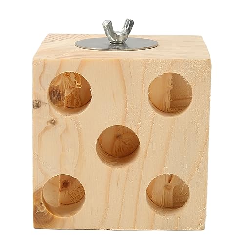Pongnas Papageienfutter-Zerkleinerungsblock-Spielzeug, Attraktives Langeweile-Relief-Vogelblockspielzeug aus Holz für Nymphensittiche für den Käfig (9cm) von Pongnas