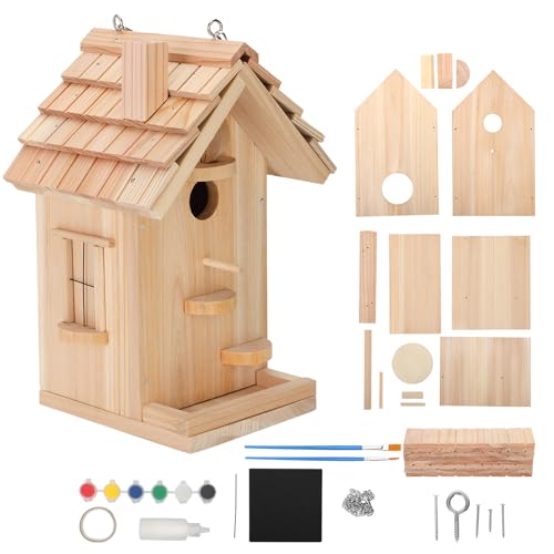 DIY Vogelhaus-Kits für Erwachsene und Kinder, Bauen Sie Ihr eigenes Vogelhaus-Set mit hochwertigen Zedernholzscheiten, Vogelhaus-Kits für Erwachsene zum Bauen und Bemalen von Pontuss