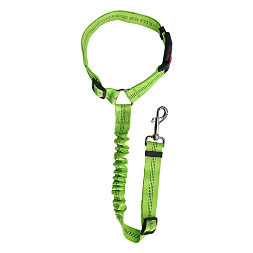 Poo4kark Cute Pet Auto-Hilfsseil, Hunde-Traktionsgürtel, kreisförmiger Ring, elastisch und einziehbar, Streifen, Hundeseil (Green, One Size) von Poo4kark