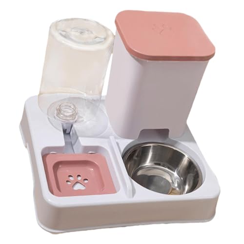 Poo4kark Automatischer Futterspender für Hunde Katzen, Doppelnapf, abnehmbares 2-in-1-Futter- Wasserset für Kätzchen, Reisen, Welpen (One Size) von Poo4kark