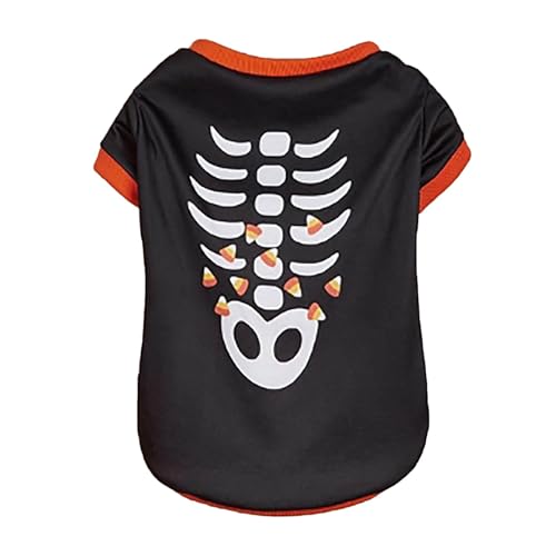 Poo4kark Halloween Hundekostüme Katze Teddy Schn.auzer Welpe T-Shirt (Black, S) von Poo4kark