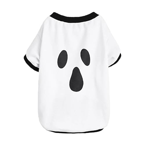 Poo4kark Halloween Hundekostüme Katze Teddy Schn.auzer Welpe T-Shirt (White, M) von Poo4kark