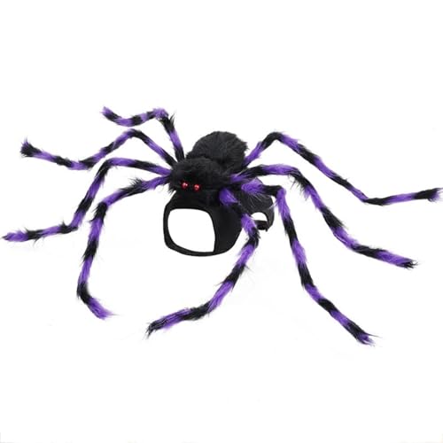 Poo4kark Halloween-Kürbis-Clothes Haustierkostüm, Halloween-Haustier-Cosplay-Kostüm mit verstellbarem, lustigem Haustier-Ankleidezubehör, Dekoration für Hunde Katzen (Purple, M) von Poo4kark