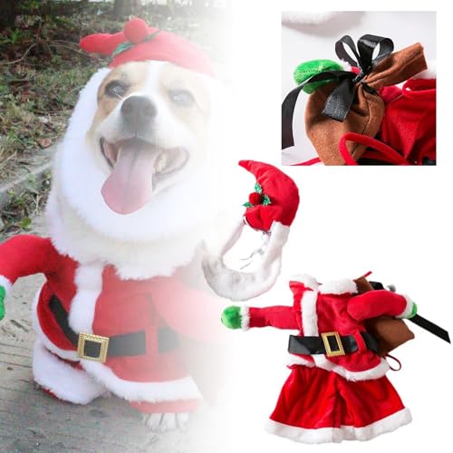 Poo4kark Halloween Lustige Weihnachtskostüme für Haustiere, Weihnachtskostüme für Hunde, Katzen, Weihnachtsmannkostüme für Katzen Welpen, Weihnachtskostüme für Haustiere (A, L) von Poo4kark