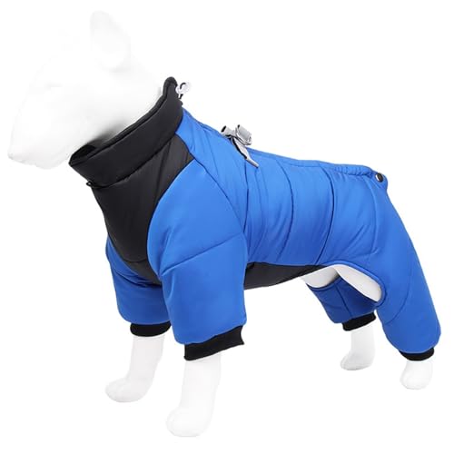 Poo4kark Hundejacke Jacken Gemütlich stilvoll: Dicke, warme Hundekleidung, Weste für die perfekte Winterbekleidung für Ihren Hund (Blue-D, XXL) von Poo4kark