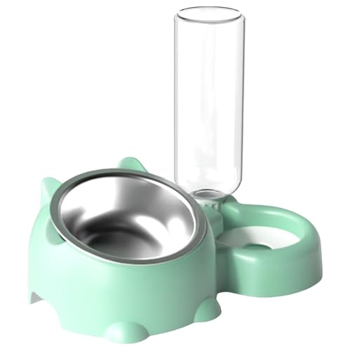 Poo4kark Katzenfutter- Wassernapf-Set, Verstellbarer Katzenfutter- Wassernapf | praktischer Wasserspender für 16 Hundenäpfe | Abnehmbarer Katzennapf, Futternapf für Welpen, (Green, One Size) von Poo4kark