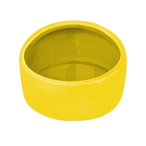 Poo4kark Keramik Schüssel Keramik Kauschale Hamster Futternapf Wassernapf für andere Kleintiere (Yellow, B) von Poo4kark