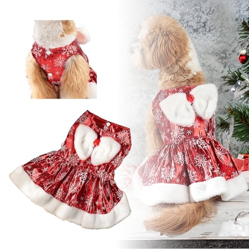 Poo4kark Pet Haustierkostüm Weihnachten Schneeflocke Kleid Haustier Weihnachtskostüm Hund Katze Weihnachten Schneeflocke Kleid Kostüm für Katzen Welpen Weihnachten Haustier Kostüm (A, L) von Poo4kark