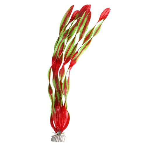 Poo4kark Pet Hohe Nachahmung nordamerikanischer Orchideen-Aquarium-Landschafts-Aquarium-Dekoration, gefälschter, Simulation schlanker Wassertang (Red, 35x5cm) von Poo4kark