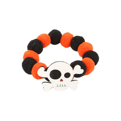 Poo4kark Pet Lustige Halloween-Kürbis-Dekoration für Haustiere, Stretchseil für Hunde, Haarballen-Halskette, Katzenlätzchen, Halloween, Kürbis-/Fledermaus-Muster für Hunde Katzen, (Blue, 25-50CM) von Poo4kark