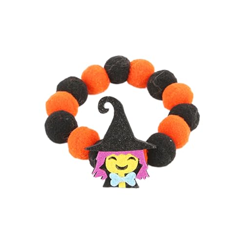 Poo4kark Pet Lustige Halloween-Kürbis-Dekoration für Haustiere, Stretchseil für Hunde, Haarballen-Halskette, Katzenlätzchen, Halloween, Kürbis-/Fledermaus-Muster für Hunde Katzen, (Dark Blue, 25-50CM) von Poo4kark