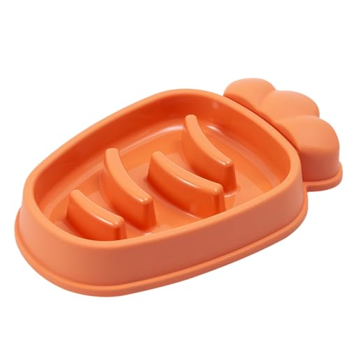 Poo4kark Pet Slow Feeder Hundenapf Katzenfutternapf für kleine, mittelgroße große Hunde Katzen-Karotten-Design Hundenäpfe Hunde Slow Feeder-Näpfe Haustier Slow Feeder-Napf für (Pink, One Size) von Poo4kark