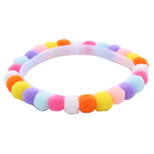 Poo4kark Pet Verstellbare Haustierhalsbänder mit Pompons für Katzen kleine Hunde, Party-Zubehör (B, One Size) von Poo4kark