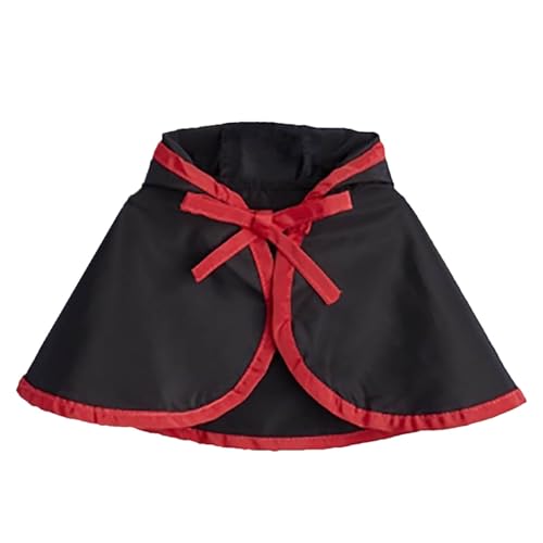 Poo4kark SPO. Dev.il Hörner & Fliege Hut Kostüm Rot Schwarz & Orange Mini Doggy Halloween Cape Transformative Outfit (Black, S) von Poo4kark