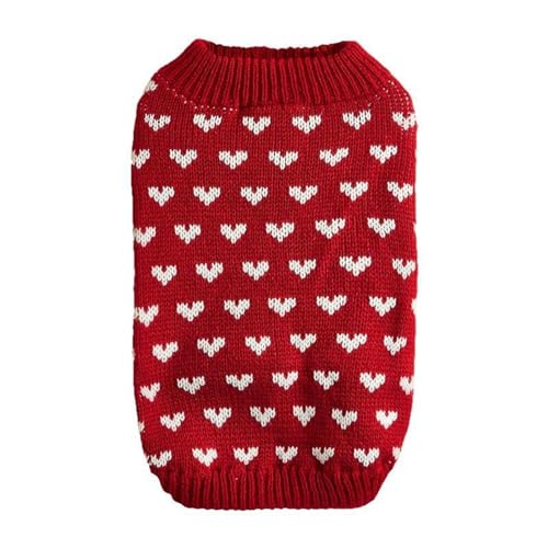 Poo4kark Valentinstag Valentinstag-Pullover für Hunde Katzen, Hunde- Katzen-Valentinstag-Kleidung für Katzen, Hunde-Valentinstag-Outfit, gestrickte Hunde- Katzenpullover für kleine, mittelgroße (A, S) von Poo4kark