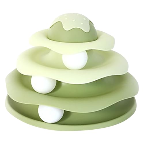 Poo4kark Weihnachten Cat Ba LLT Rack Toy Interaktives Katzenspielzeug Spaß für Hauskatzen, Mehrschichtdesign, EIS-Creme-Struktur, abnehmbar leicht zu reinigen (Green, 24x16cm) von Poo4kark