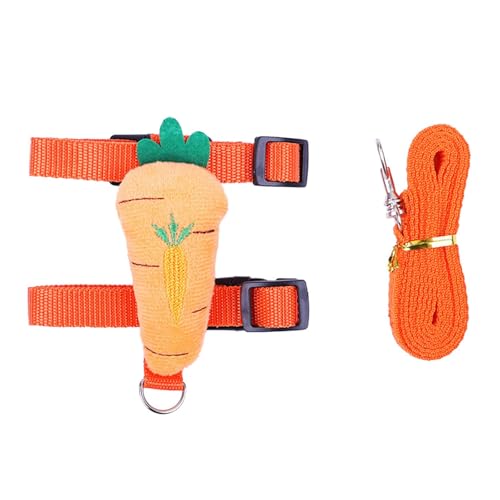 Poo4kark Weihnachten Geschirr Leine Set verstellbar für kleine Tiere Frettchen Igel Outdoor Walking Dekorationen (Orange, M) von Poo4kark