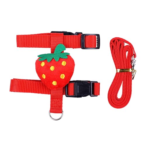 Poo4kark Weihnachten Geschirr Leine Set verstellbar für kleine Tiere Frettchen Igel Outdoor Walking Dekorationen (Red, M) von Poo4kark