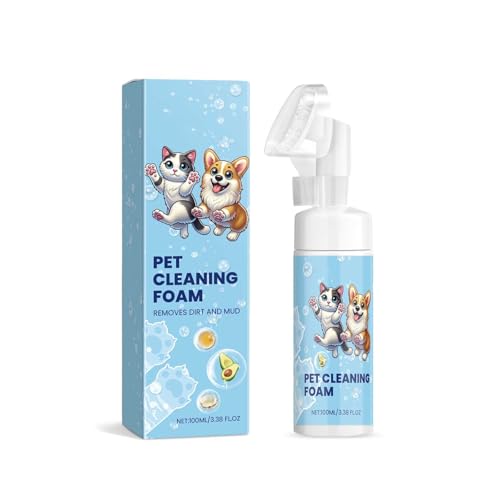 Poo4kark Weihnachten Schaumreiniger für Haustiere, spendet Feuchtigkeit Macht Ihr Baby schöner (100 ml) (Blue, 4.8x18cm) von Poo4kark