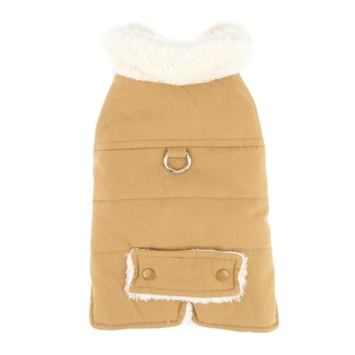 Poo4kark Winter Hundejacken Mäntel für kleine Hunde, Fleece-gefüttert, Winterkleidung für Welpen mit Leinenring, Weste für kaltes Wetter, Jacken, Mantel, Chihuahua, Doggy, Toy Pudel, (Khaki, XL) von Poo4kark