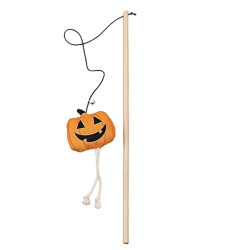 Poo4kark für Halloween, katzenartiges Halloween-Katzenspielzeug, Kürbis, Halloween-Katzenkuscheln mit Glocke, interaktives Katzenspielzeug (C, One Size) von Poo4kark